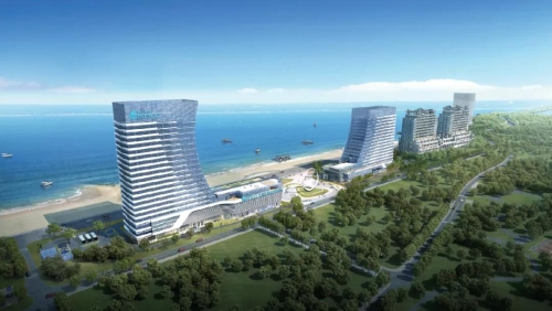 万泰英迪格酒店效果图8月29日,"海市蜃楼·烟台八角湾海上艺术城"项目